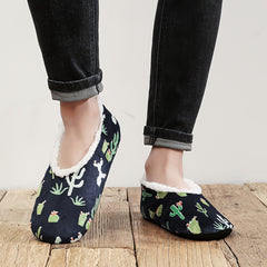 Men's Cartoon Cactus Cozy Slippers