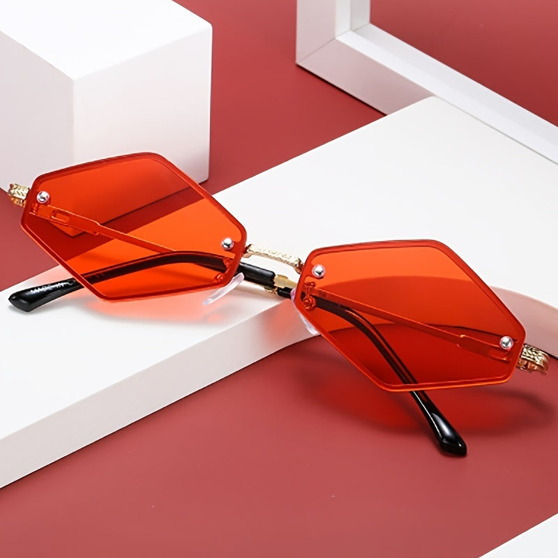 Y2K Geometric Sunglasses Retro 90s UV400 Sun Shades Glasses