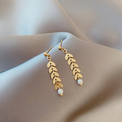 Wheat Ear Chain Necklace Bracelet Earrings Set Jewelry Gift