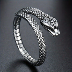 Men's Vintage Flower Snake Hug Ring Punk Metal Boho Party Jewelry