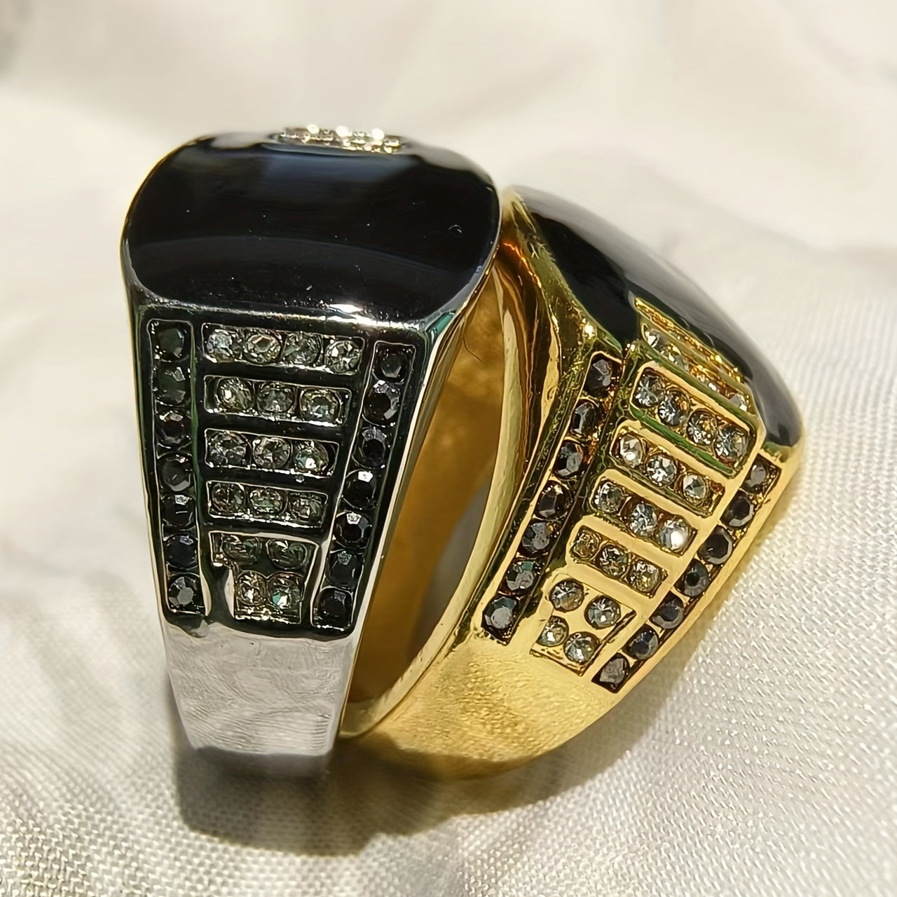 Men's Oil Drip Zircon Ring - Business Engagement Gift