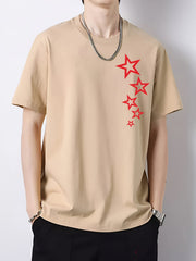 Men's Star Pattern Short Sleeve T-shirt