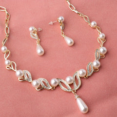 DIY Pearl Necklace Earrings Set Women's Jewelry