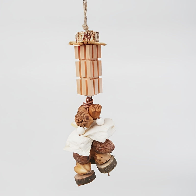 Wooden Gnawing Skewers Cuttlefish Bone Teething Toys for Pet Birds