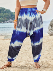Tie Dye Print Plus Size Stretch Ruched Harlan Pants