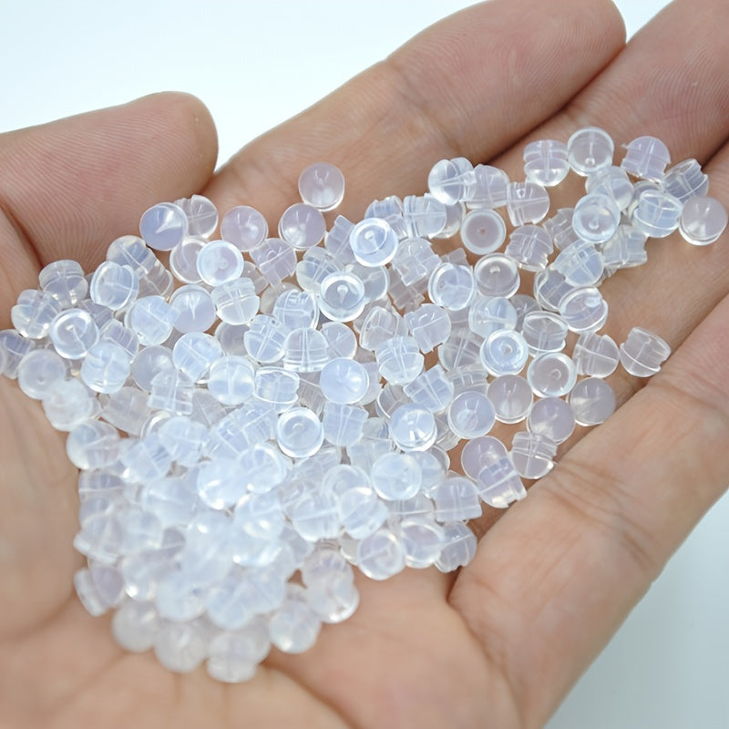 50pcs Clear Silicone Hamburger Earplugs for Jewelry Supplies