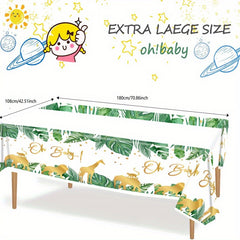 Plastic Jungle Animal Tablecloth - Waterproof Table Covers