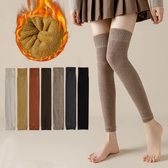 Rib Knit Knee High Leg Warmer Socks