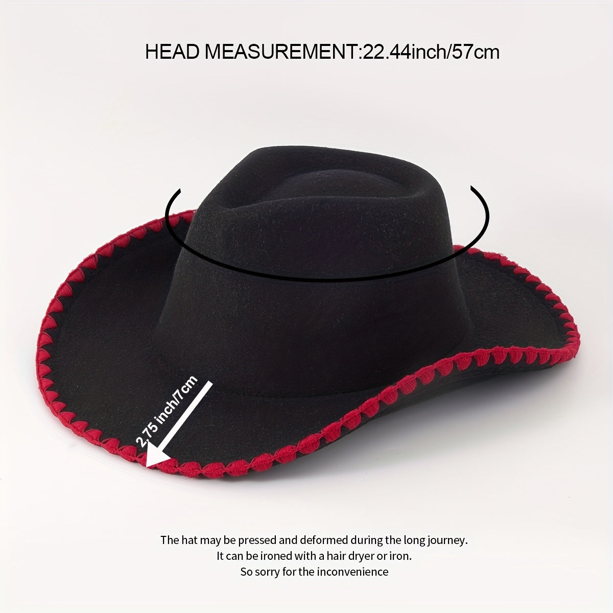 Men's Lacework Boho Fedora Cowboy Hat for Autumn Winter