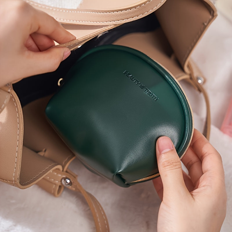 Nordic Style Light Waterproof Makeup Wash Bag PU Leather Pocket