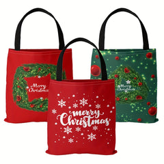 Christmas Canvas Bag Lightweight Shoulder Bag Tote Bag Handbag Shopping Bag