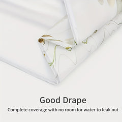 4pcs Stone Print Shower Curtain Set