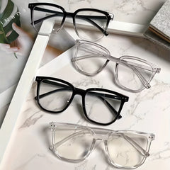 Square Anti Light Glasses For Women Men Students Jelly Lightweight Frame