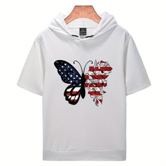 Flag Butterfly Iron On Patches For Clothing Pillow Bag Sticker