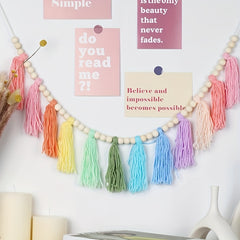 Colorful Tassel Garland Banner Birthday Decor Boho Wall Hangings