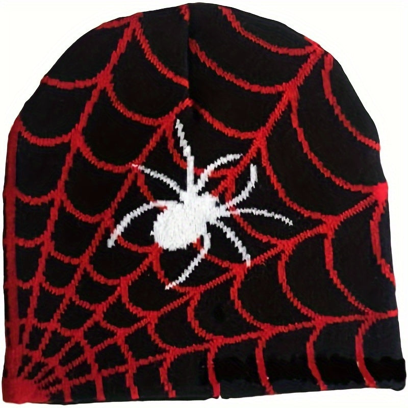 Hip Hop Spider Jacquard Beanie Gothic Unisex Skull Cap Y2K
