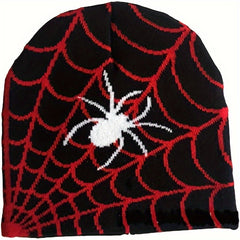 Hip Hop Spider Jacquard Beanie Gothic Unisex Skull Cap Y2K