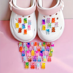 50pcs Mini Candy Bear Shoe Charms DIY Shoes Accessories Girls Boys