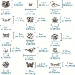 10pcs Butterfly Flower Owl Alloy Spacer Beads For DIY Jewelry Making
