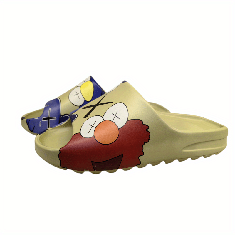 Men's Anime Print Non Slip Platform Slides Soft Sole Cloud Slides
