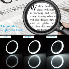 Handheld Magnifying Glass with Light USB Charging Cable