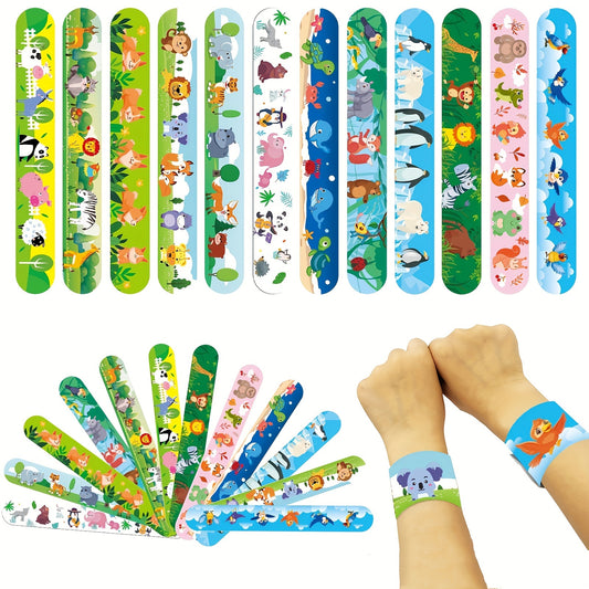 24 Pack Jungle Safari Party Favors Snap Bands Animal Print Theme