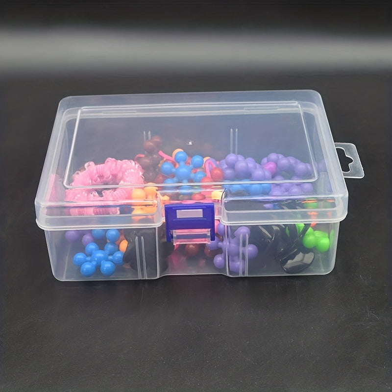 2pcs Medium Transparent Plastic Storage Boxes for Jewelry Crafts Cosmetics