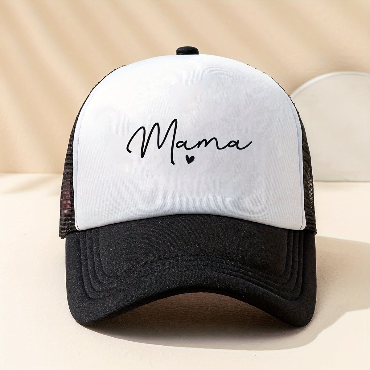 Mama Print Trucker Hat Mesh Breathable Baseball Cap Unisex Sunshade Dad Hats