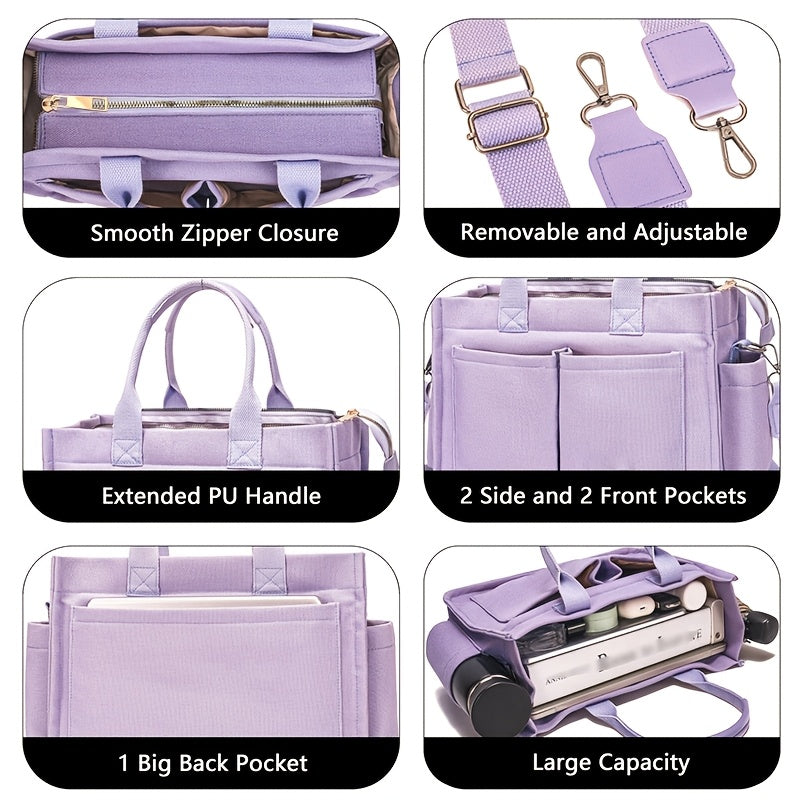 Canvas Mommy Tote Bag Multi-functional & Durable for Work & Travel
