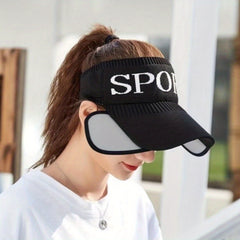 Adjustable Brim Visor Hat Knitted Sport Sun Hat Casual Golf Baseball Cap