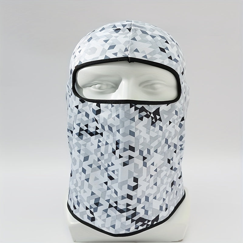 Camouflage Plaid Pullover Hat Men's Sun Protection Mask Hat