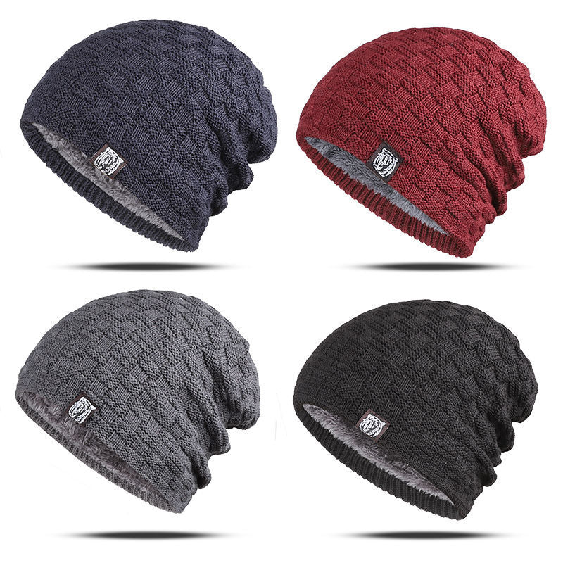 Men's Large Head Thickeden Woolen Warm Ear Protection Cold Hat