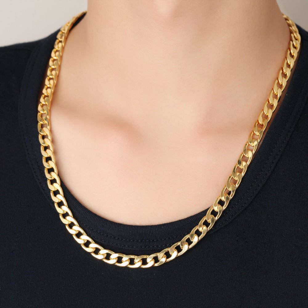 Men's Copper Chain Necklace Hip Hop Party Jewelry