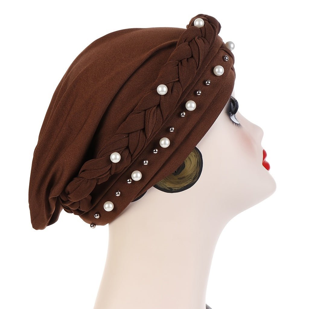 Milk Fiber Fabric Plain Single Braid Hat with Head Circumference