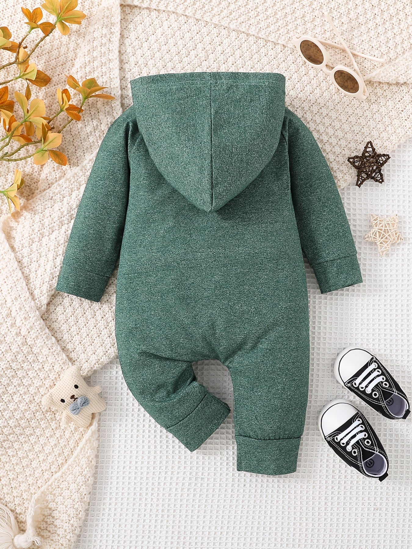 Newborn Baby Boy Long Sleeve Romper Jumpsuit Hooded Onesie