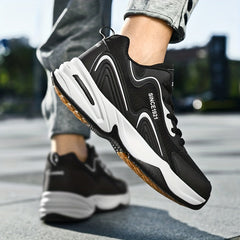 Men's Breathable Lace-up Platform Sneakers for Outdoor Activities