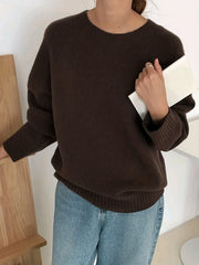  Casual Sweater Women's Plus Solid Raglan Sleeve
