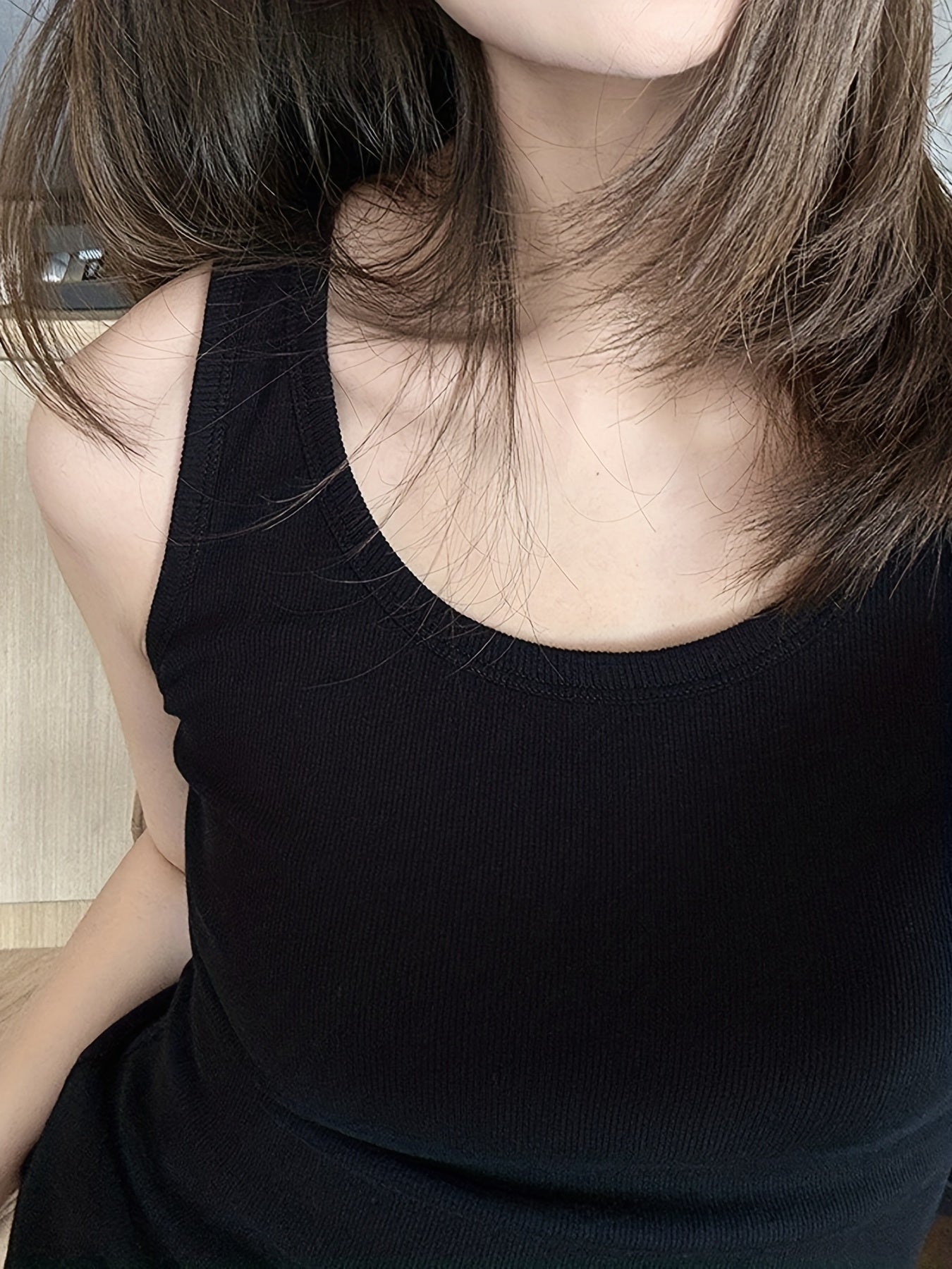Women's Solid Crew Neck Tank Top for Summer