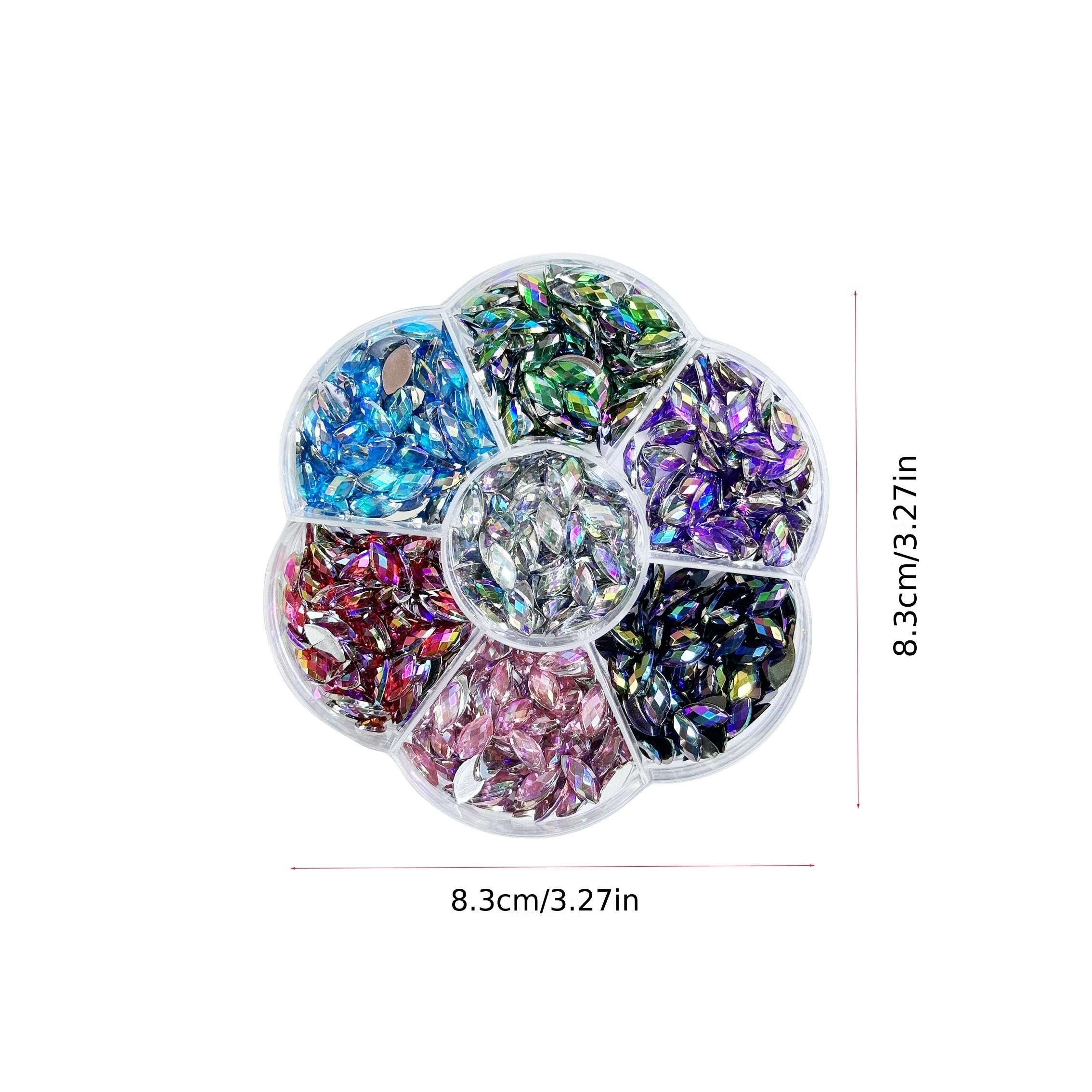 610pcs Teardrop Rhinestones Flat Back Nail Art Gems in Vibrant Colors