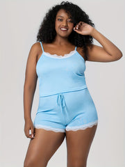  Ribbed Cami Top & Shorts Pajama Set