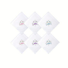 6PCS Butterfly Lace Embroidered Handkerchief Hankies Wedding Supplies