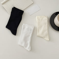 Soft Ribbed Mid Tube Socks Women's Stockings