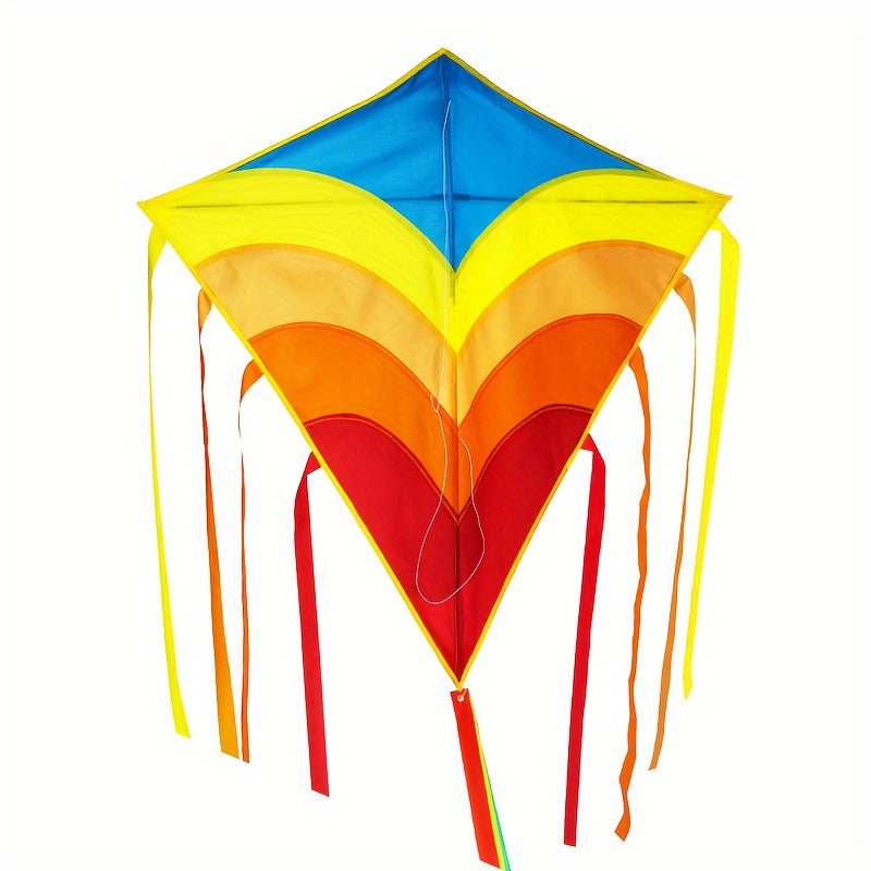 Rainbow Diamond Kite with Long Tails D handle 30m Flying Strings