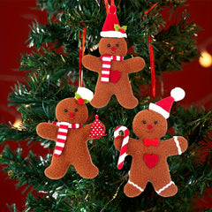 3pcs Gingerbread Man Ornaments For Christmas Tree