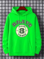 Men's Brave 3 Print Hoodie Sweatshirt Drawstring Hooded