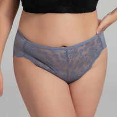  Lace High Stretch Panties Women's Solid Semi Sheer Panties