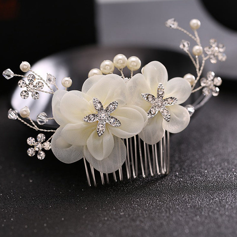 Bridal Hairbrush Photo Studio Decoration Silk Flower Headdress