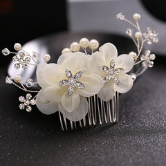Bridal Hairbrush Photo Studio Decoration Silk Flower Headdress