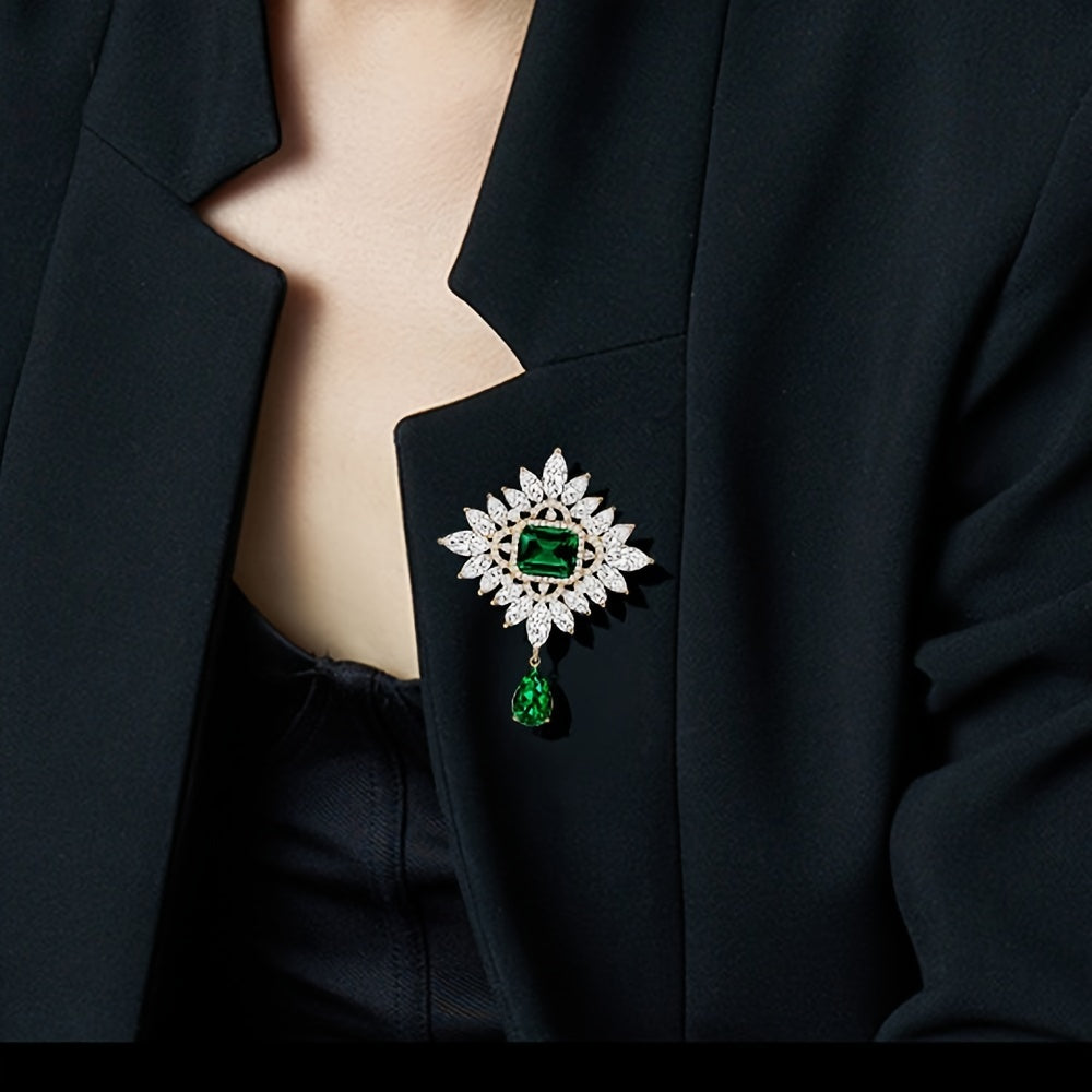 Zircon Crystal Corsage Scarf Clips Brooches Pins Safety Pin Women Girls