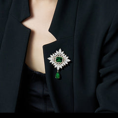 Zircon Crystal Corsage Scarf Clips Brooches Pins Safety Pin Women Girls